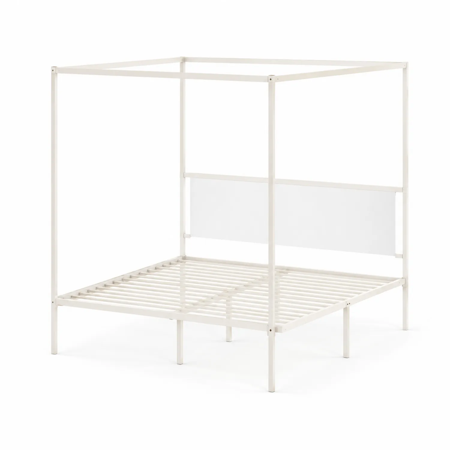 Cama con dosel de metal 200x150x200 cm Blanca