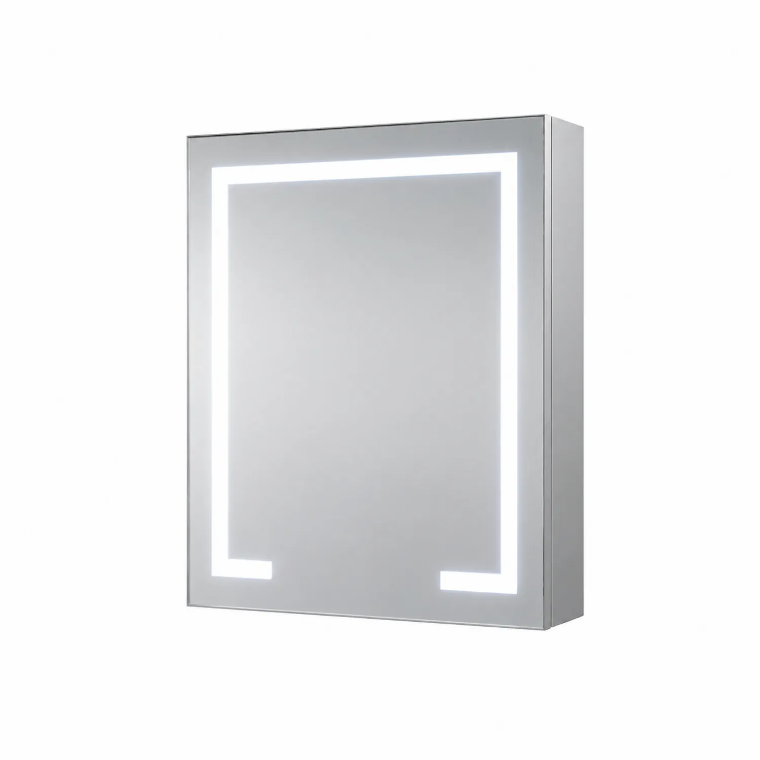 Armario de baño con espejo LED de aluminio y vidrio templado 60x80 cm Plateado