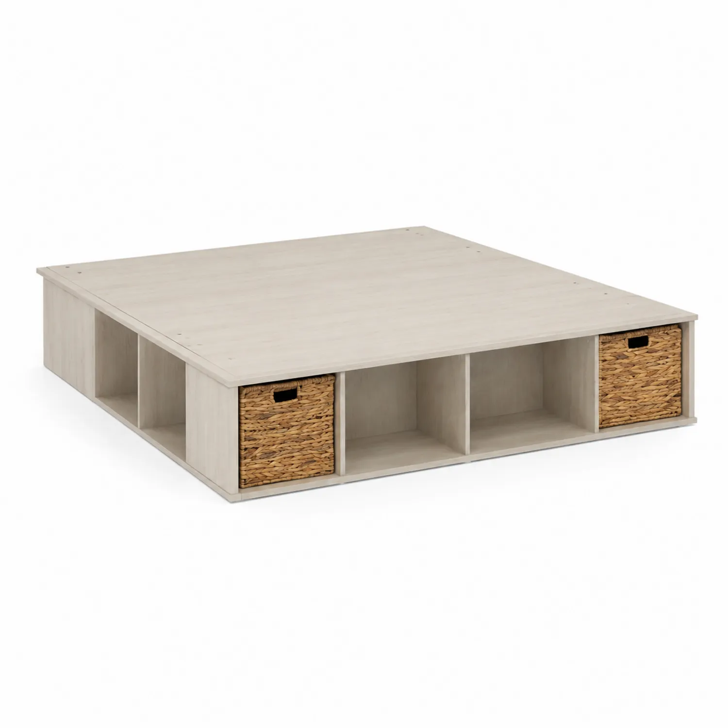 Base de cama de madera aglomerada con almacenamiento 200x200cm Beige