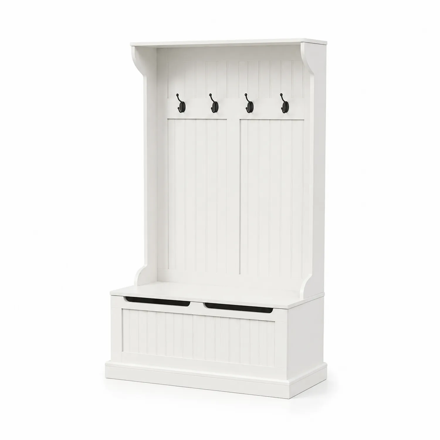 Perchero de Madera con Almacenamiento 180x100x40 cm Blanco