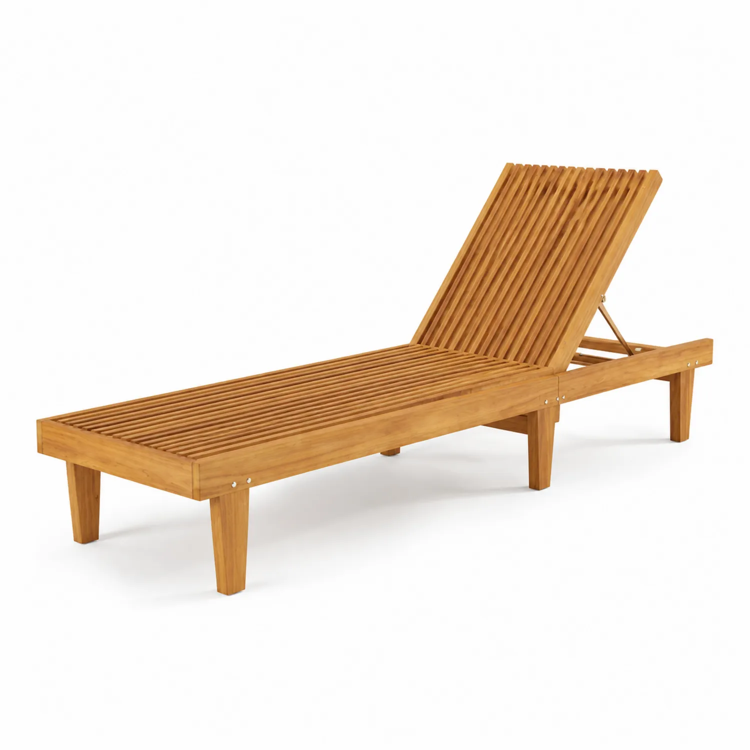 Tumbona de Madera de Acacia Reclinable 200x60x30 cm Marrón