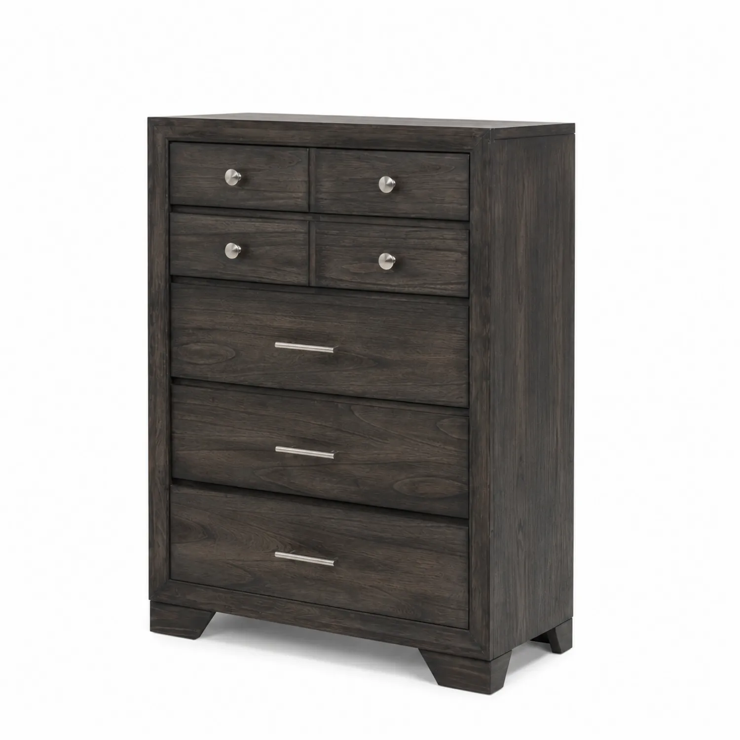 Cajonera de madera de cinco cajones marrón oscuro