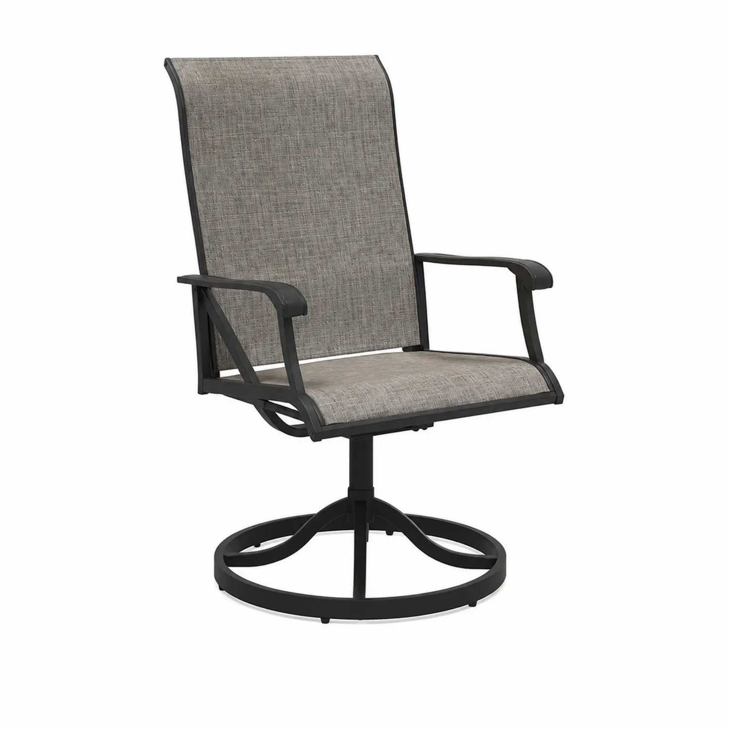 Silla giratoria de metal y textileno Gris