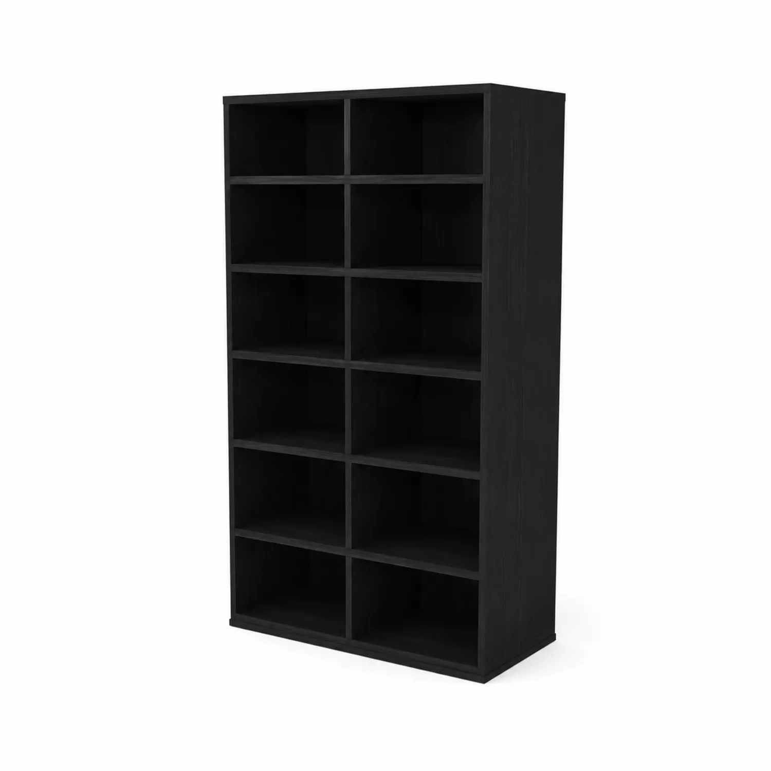 Estantería para zapatos de madera con 12 compartimentos Negro