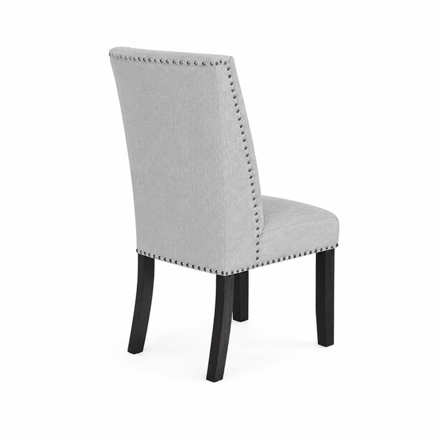 Silla de comedor con tapizado de lino y patas de madera