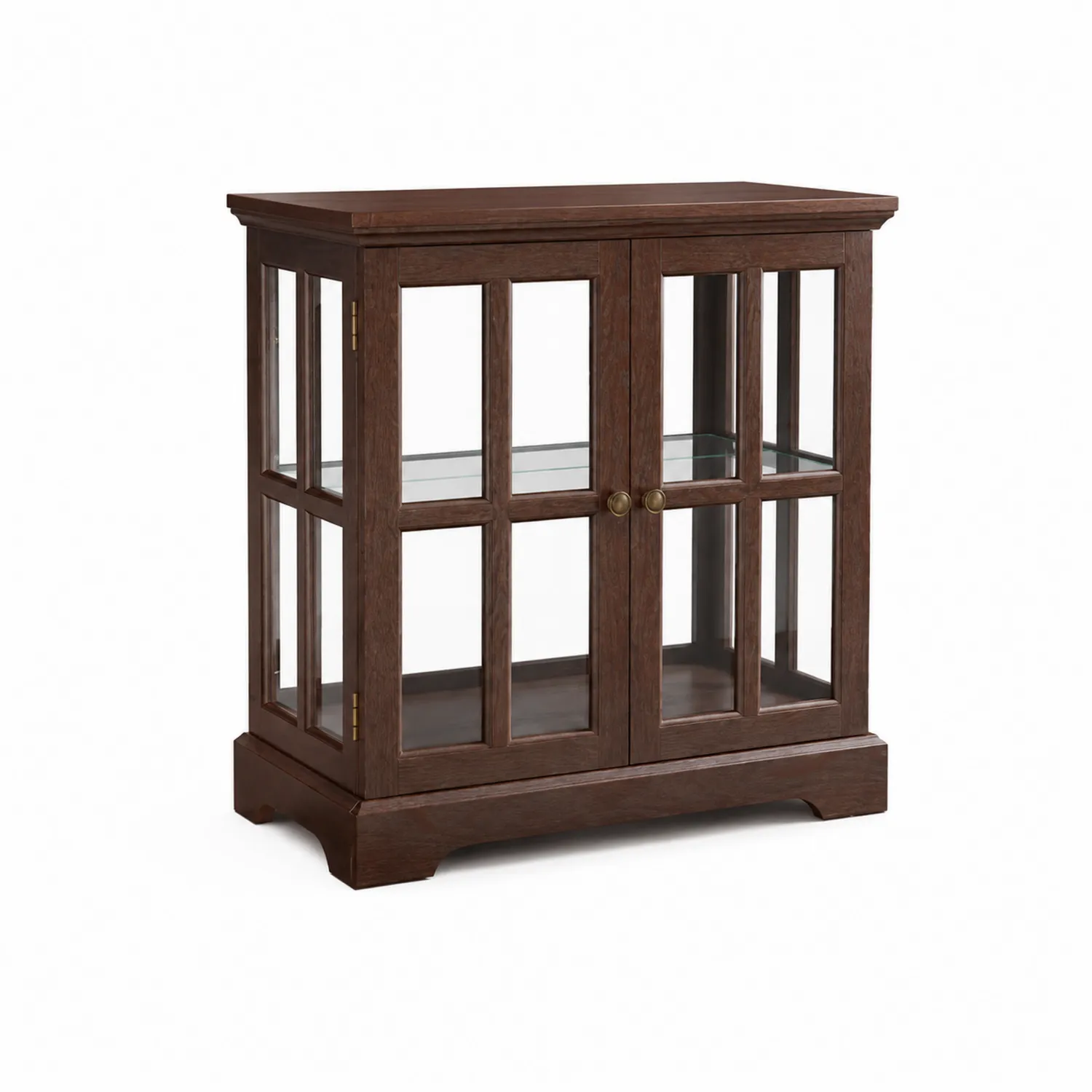 Aparador de Madera con Puertas de Vidrio Templado