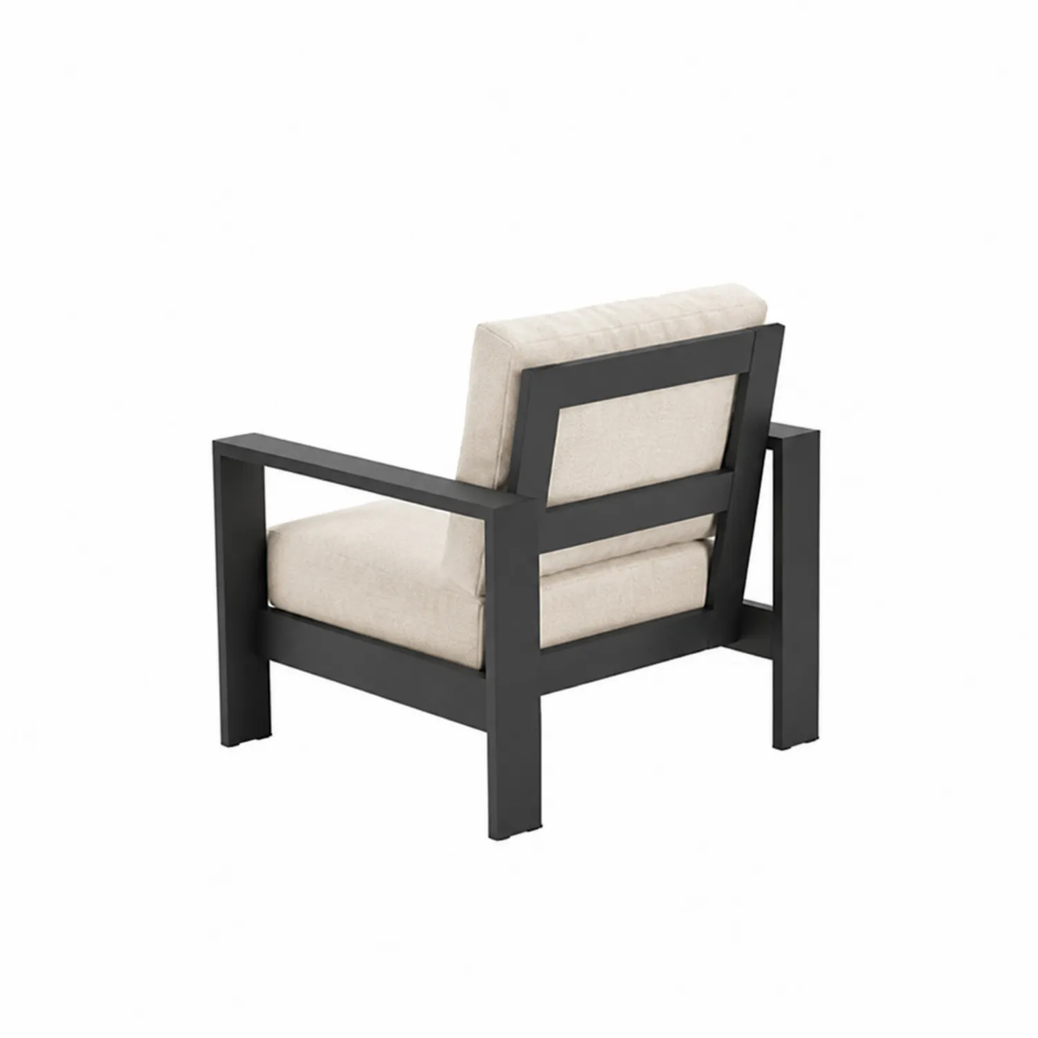 Sillón de aluminio para exterior con cojines de poliéster beige