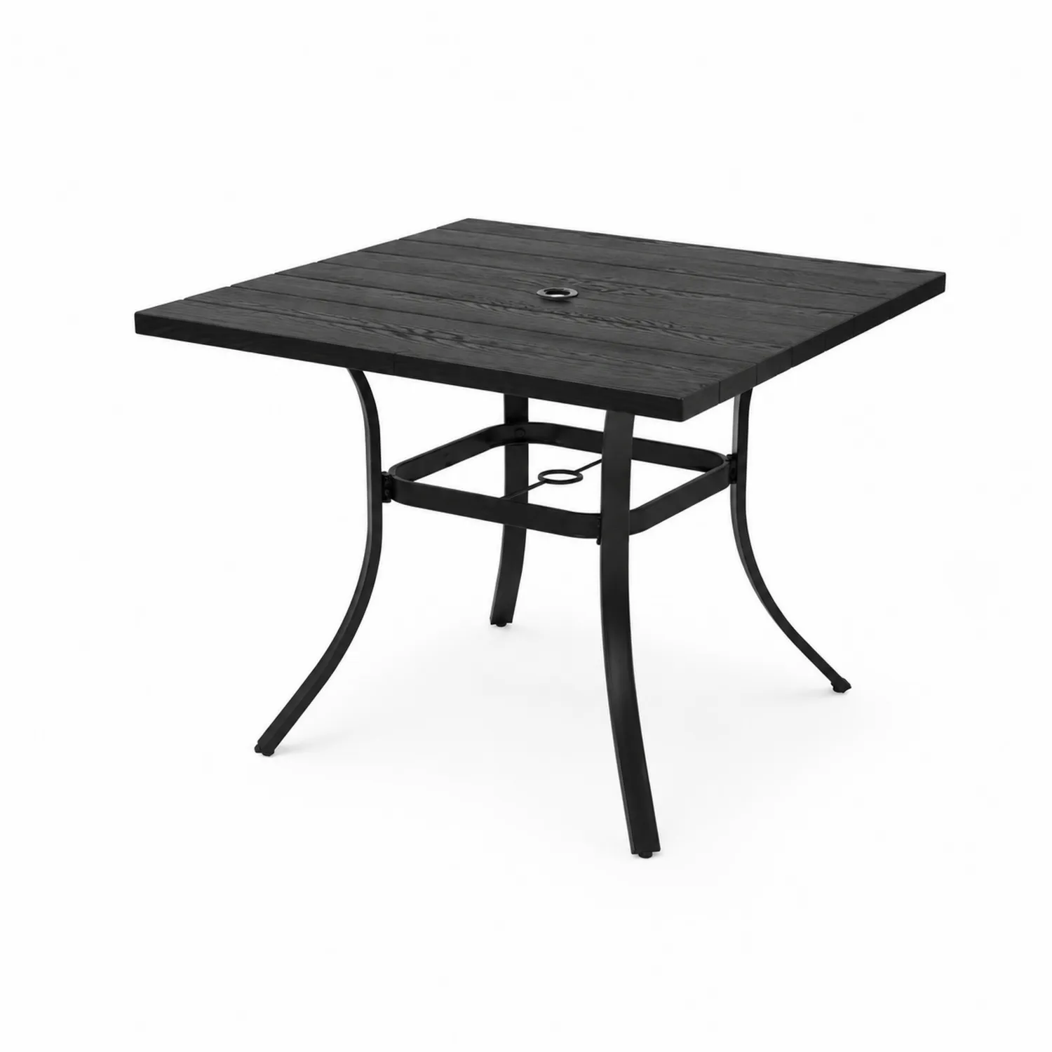 Mesa cuadrada de acero y madera 90x90x75 cm Negro