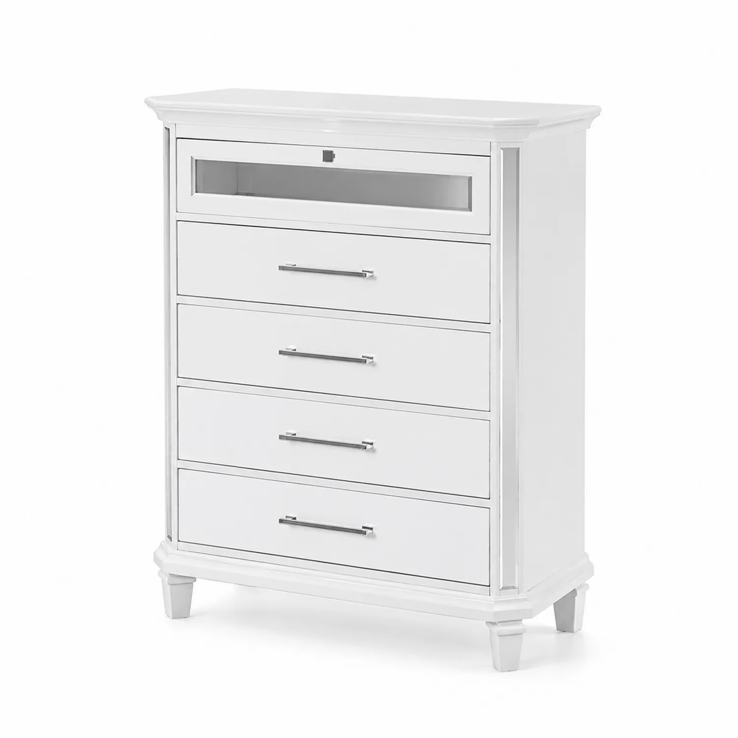 Cómoda de Madera con 5 Cajones Blanca