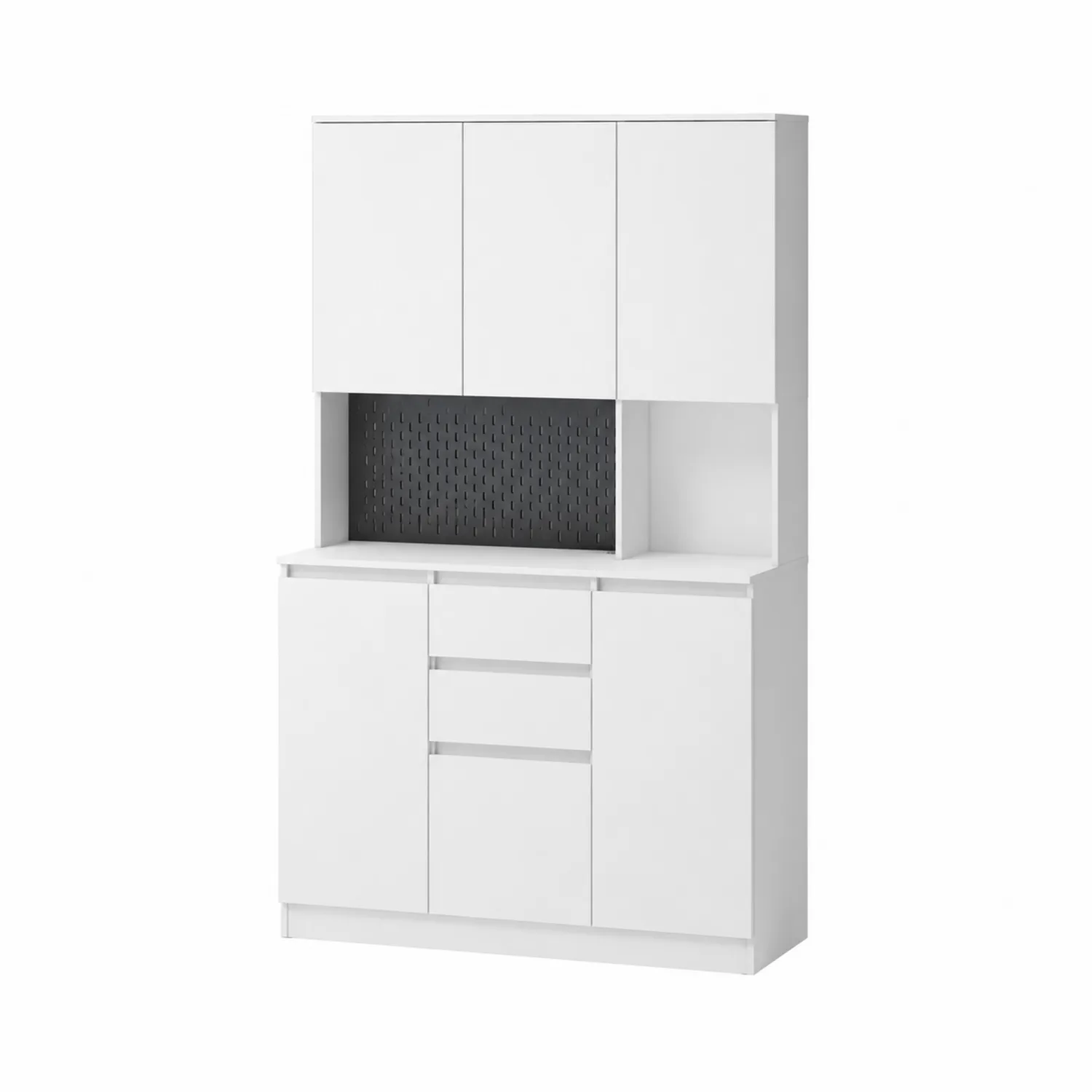 Aparador de MDF Blanco con Puertas y Cajones