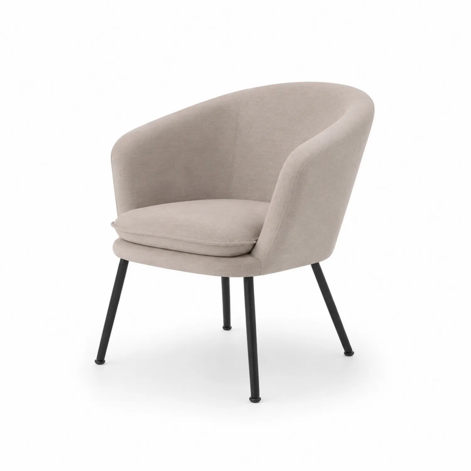 Silla de Tela Beige con Patas Metalicas