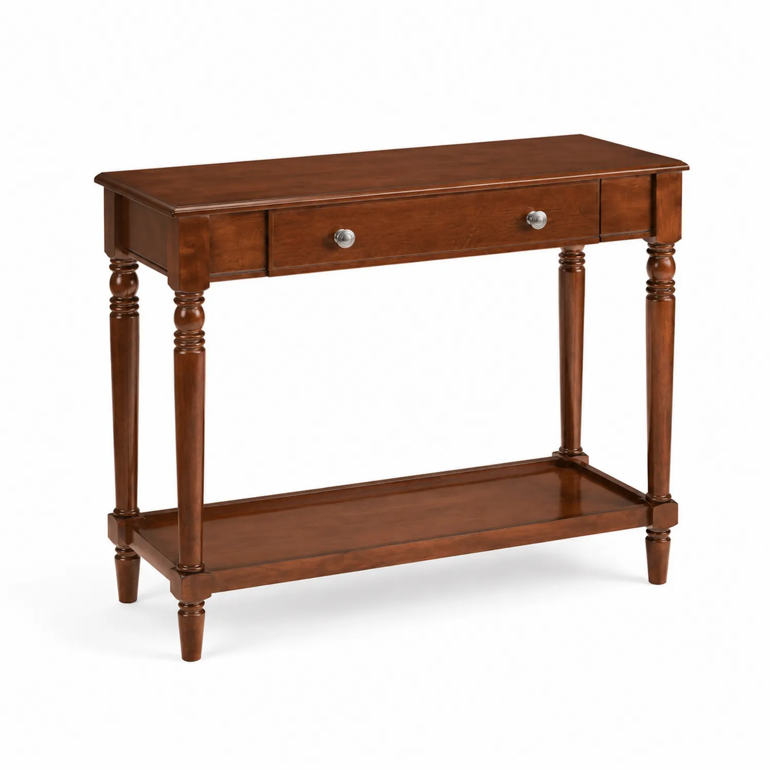 Mesa consola de madera con cajón 81x30x79 cm Marrón