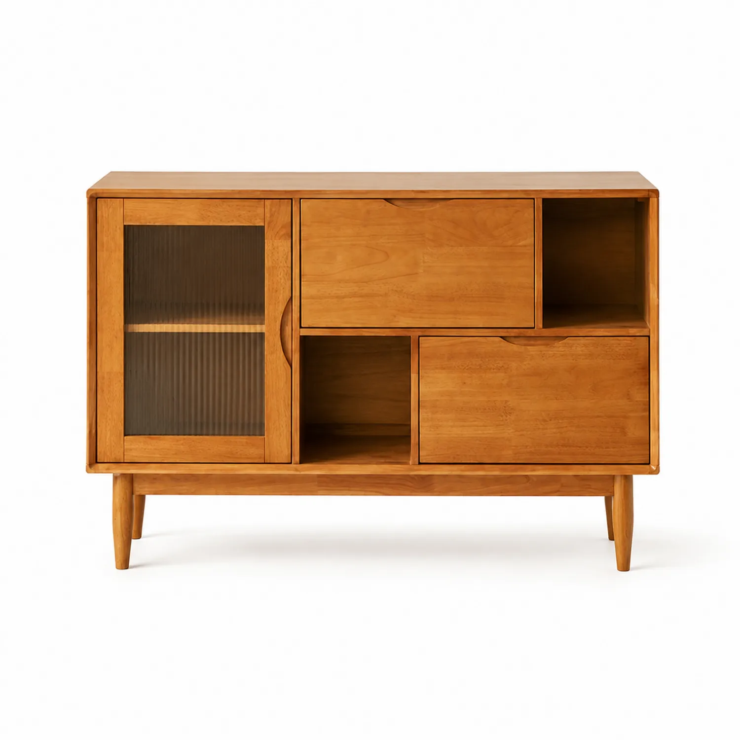 Aparador de Madera con Puerta de Vidrio Templado Marrón