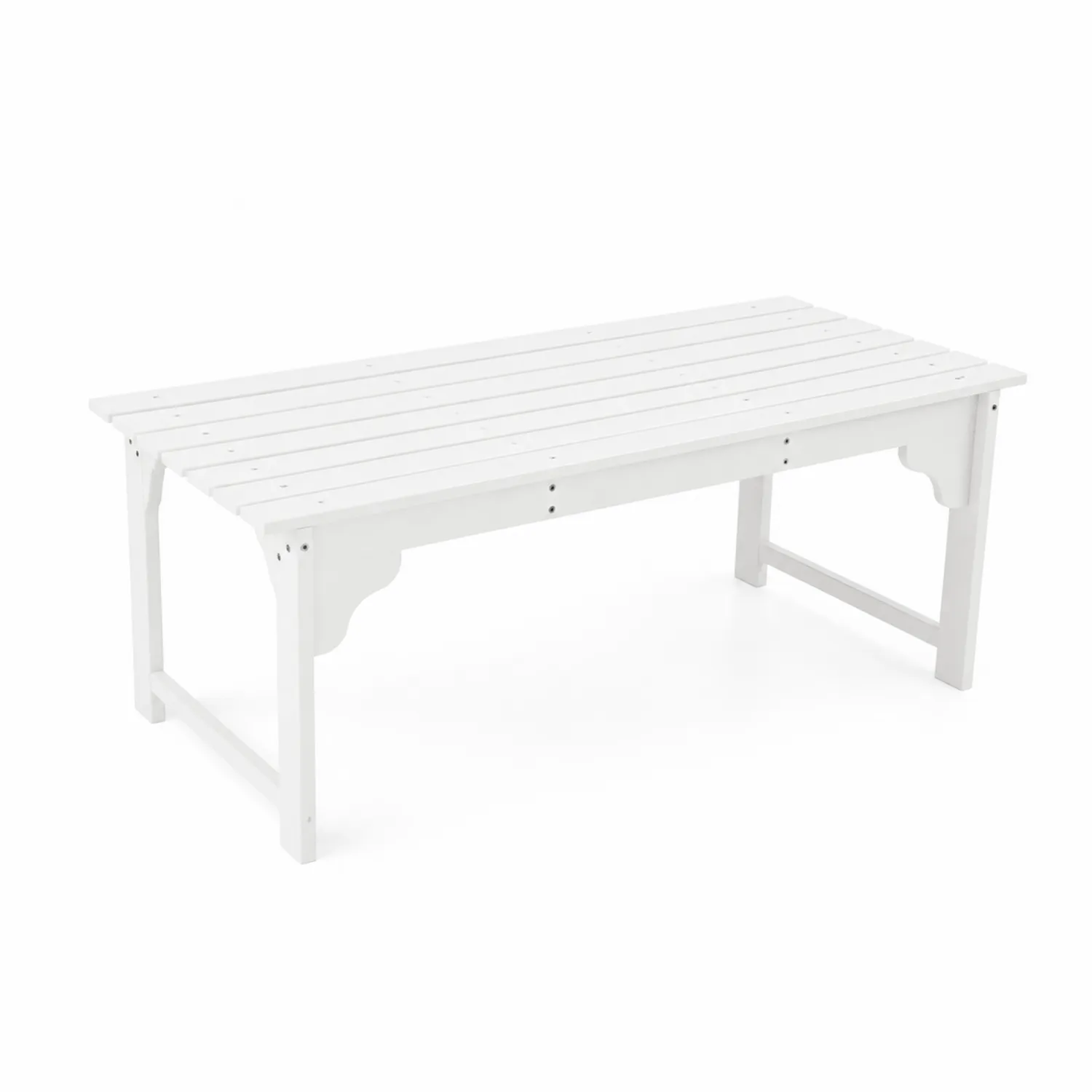 Banco de madera blanco de exterior 120x40x45 cm