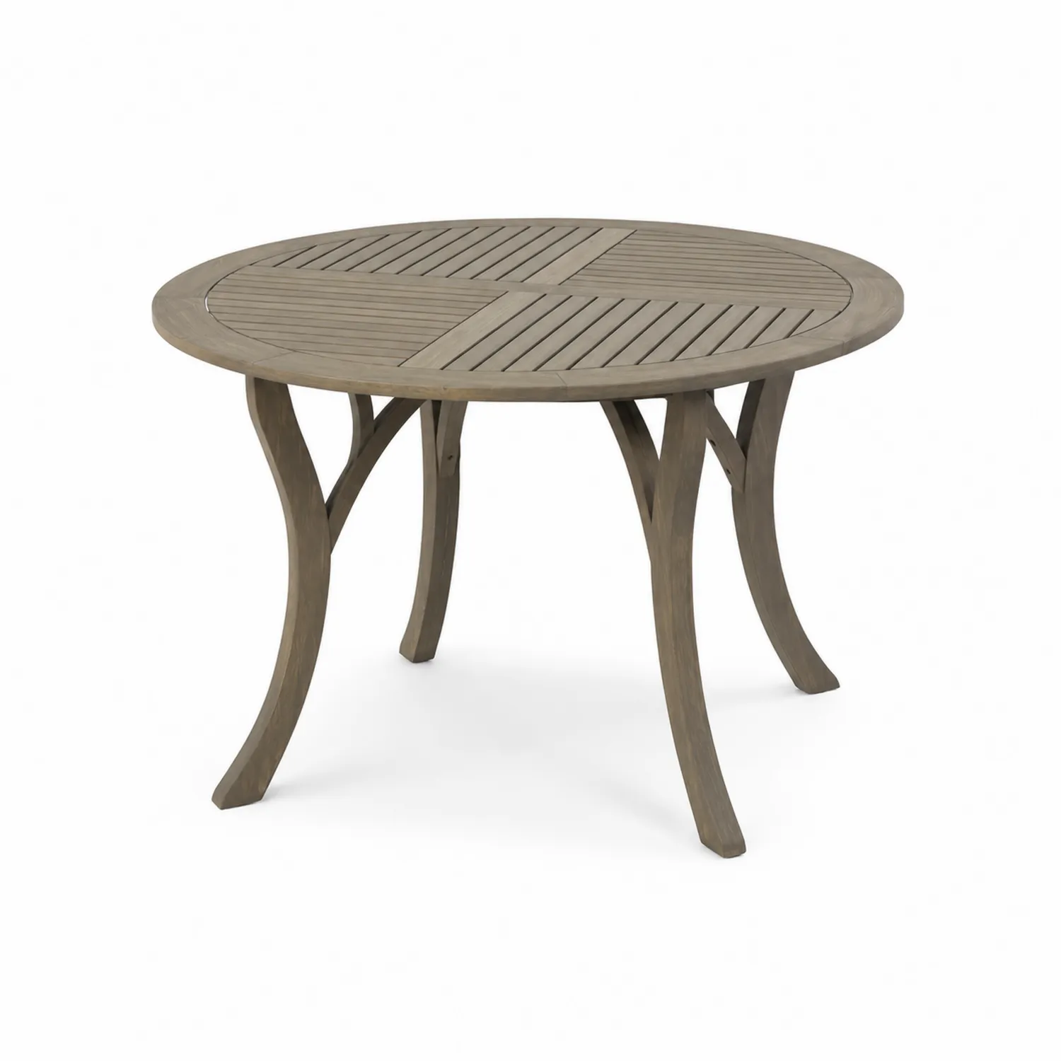 Mesa de jardín redonda de madera de teca 120 cm