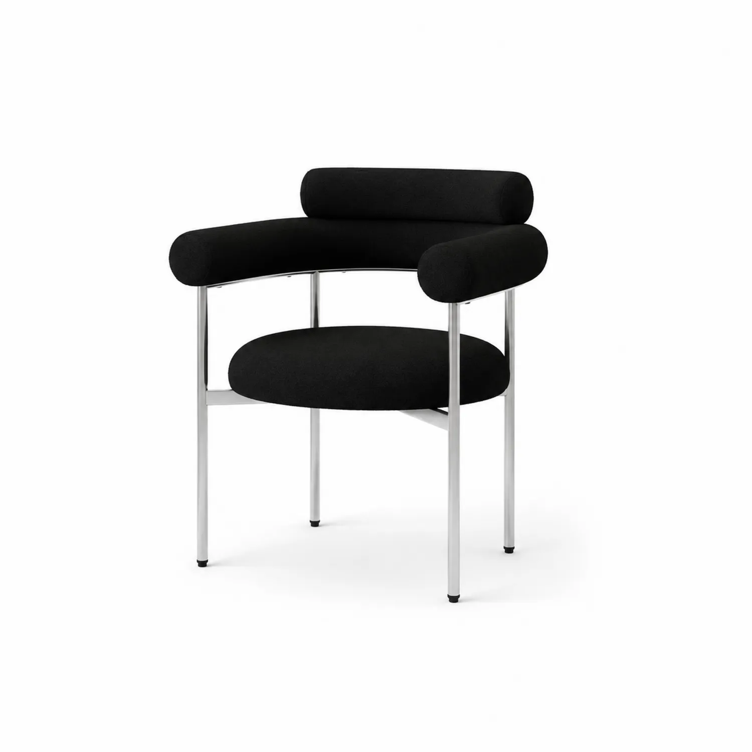 Silla de acero inoxidable y poliéster Negro