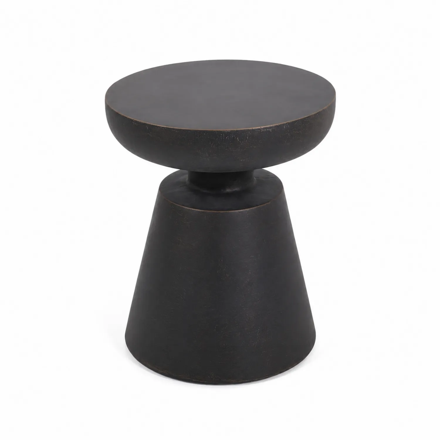 Mesa auxiliar de poliresina negra para exterior 45cm
