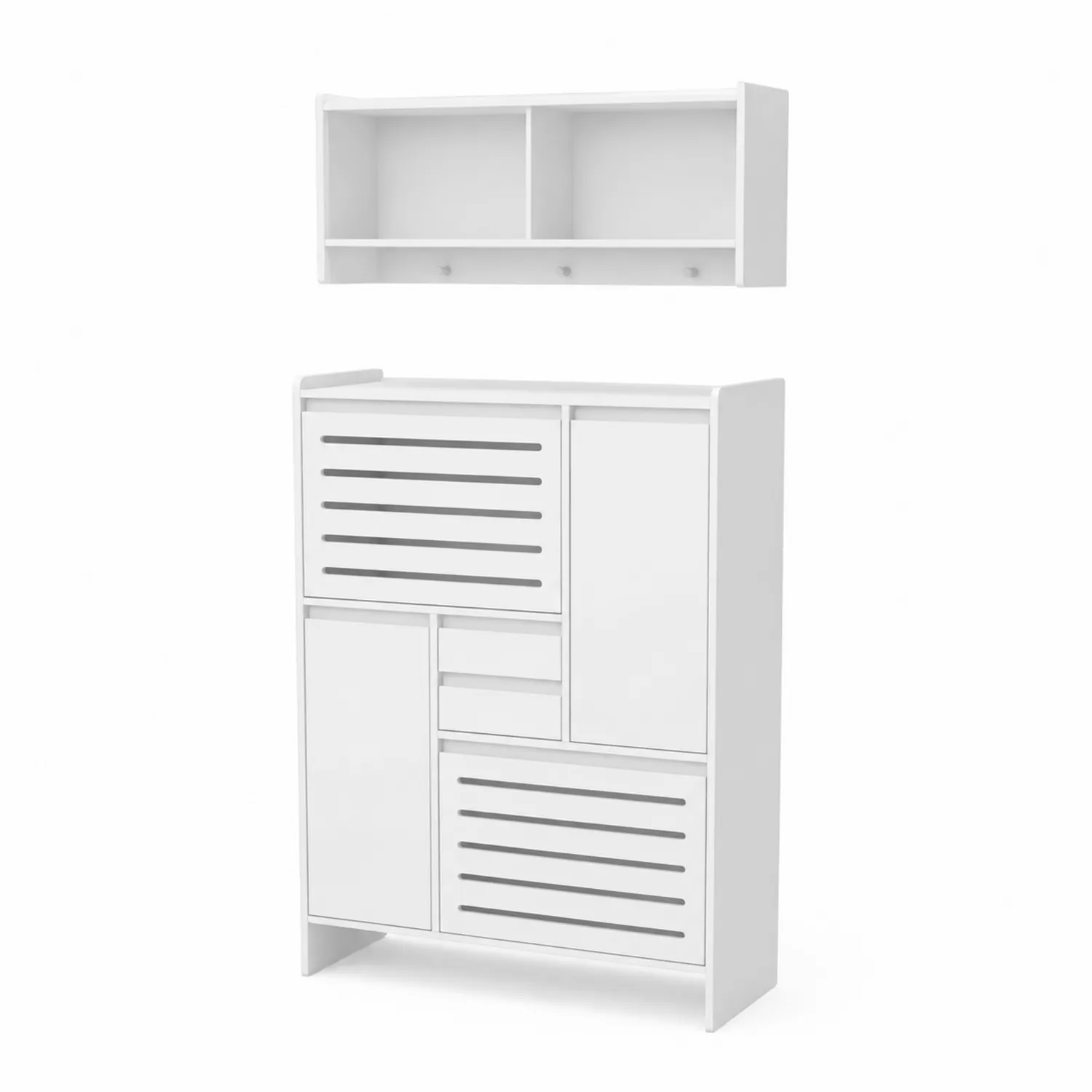 Mueble de Entrada de MDF Blanco con Almacenamiento de Zapatos
