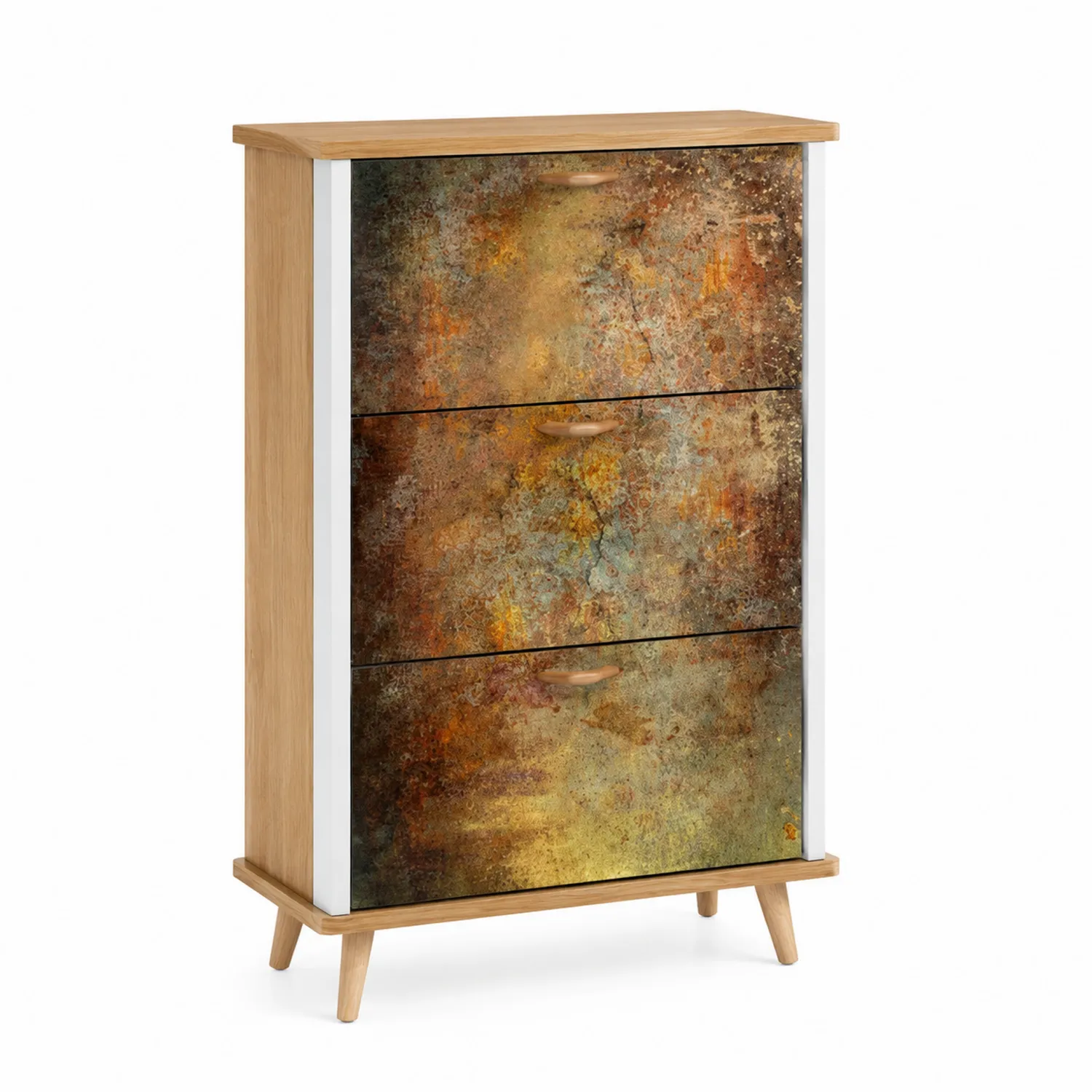 Zapatero de Madera de Roble con Acabado Artístico