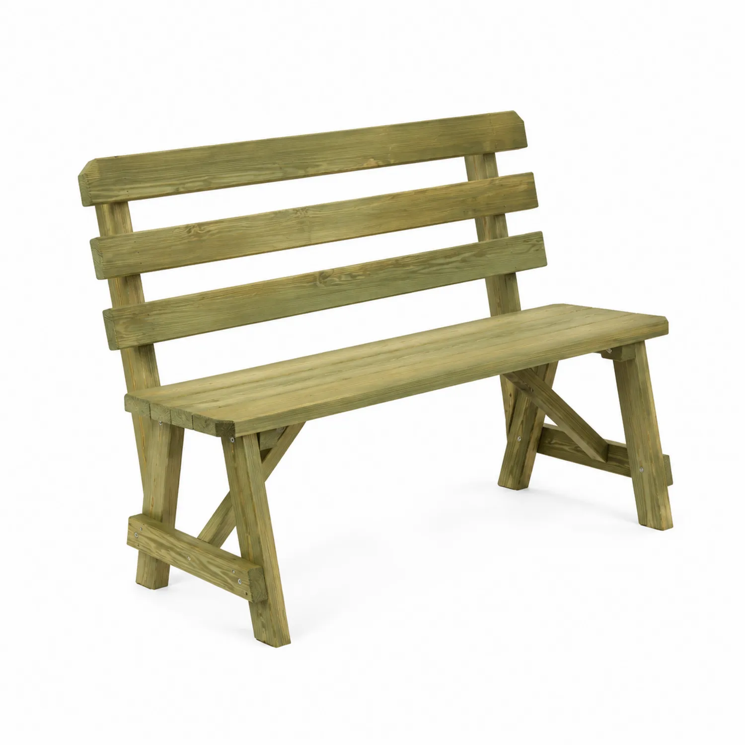 Banco de madera de pino para exteriores 120 cm