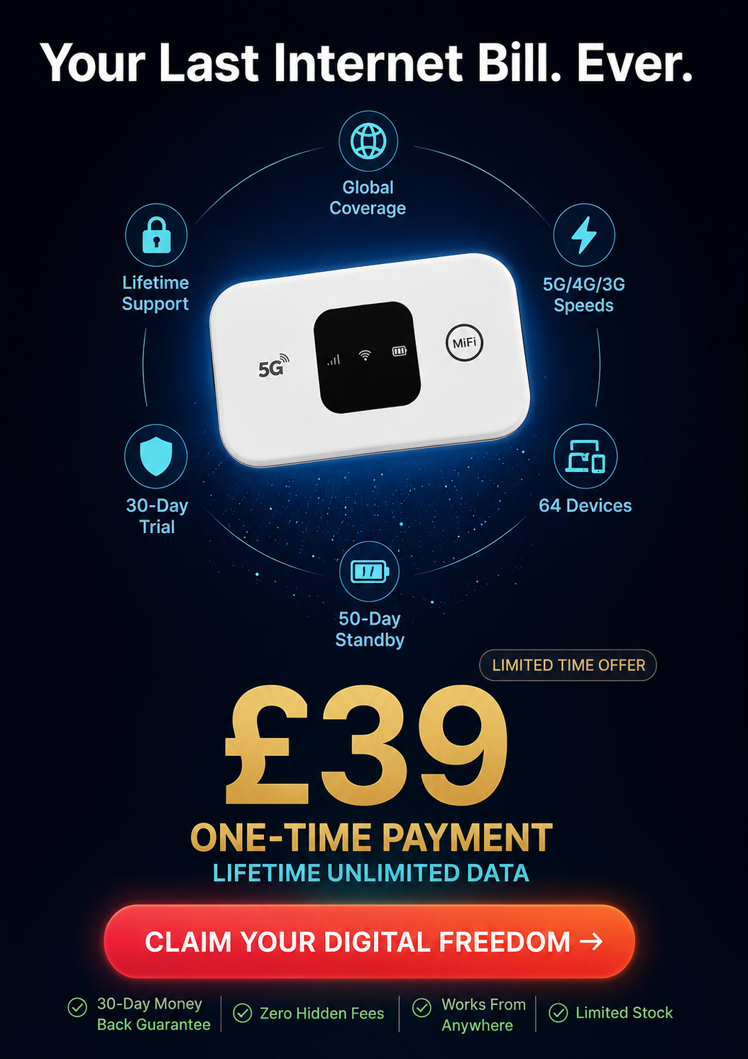 🌍One-Time Purchase for Lifetime Free Global 4K Internet — No SIM, No Monthly Fees, No Signal Dead Zones!🚀