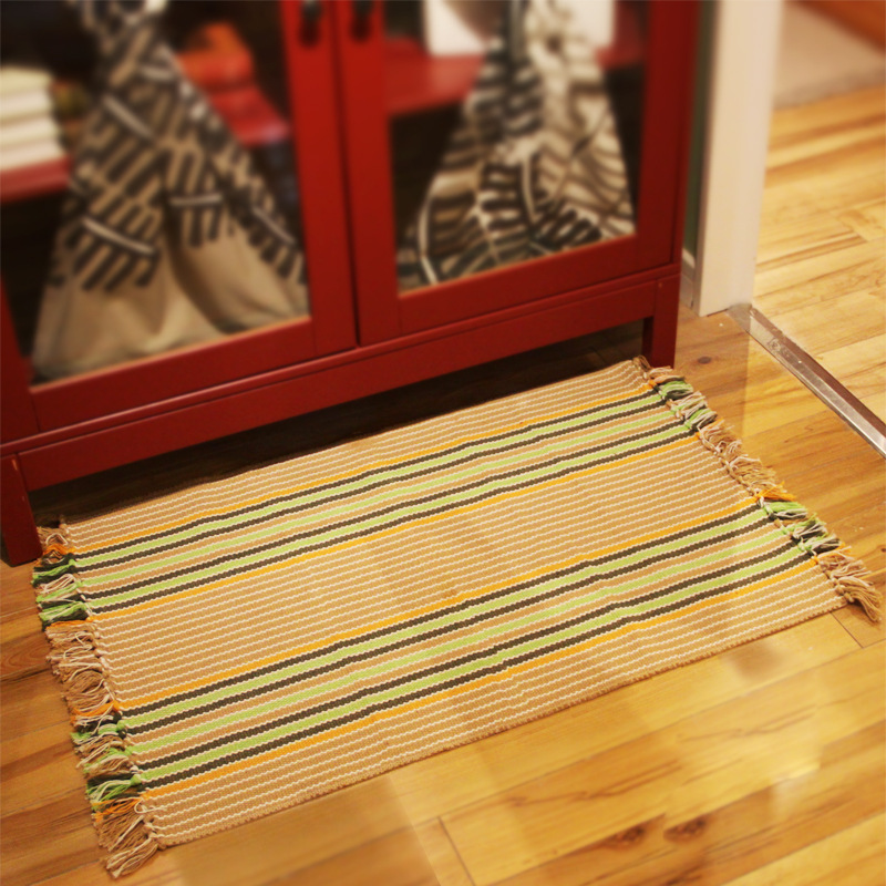 Machine washable household absorbent non-slip bathroom doormat, woven carpet, shoe changing mat, bay window/balcony Japanese style mat