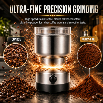 Portable Electric Grinder for Coffee Beans, Spices, Nuts & Grains – One-Touch Fast Grinding, Compact Kitchen Grinding Machine