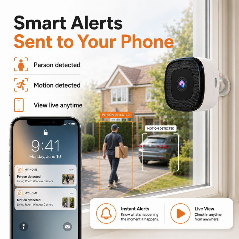 2K Window Security Camera for Smarter Home Protection