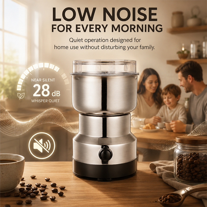 Portable Electric Grinder for Coffee Beans, Spices, Nuts & Grains – One-Touch Fast Grinding, Compact Kitchen Grinding Machine