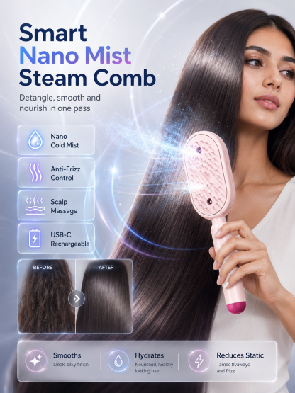 Multifunctional Steam Comb✨ Easily comb your hair while nourishing each strand, helping you look your best!