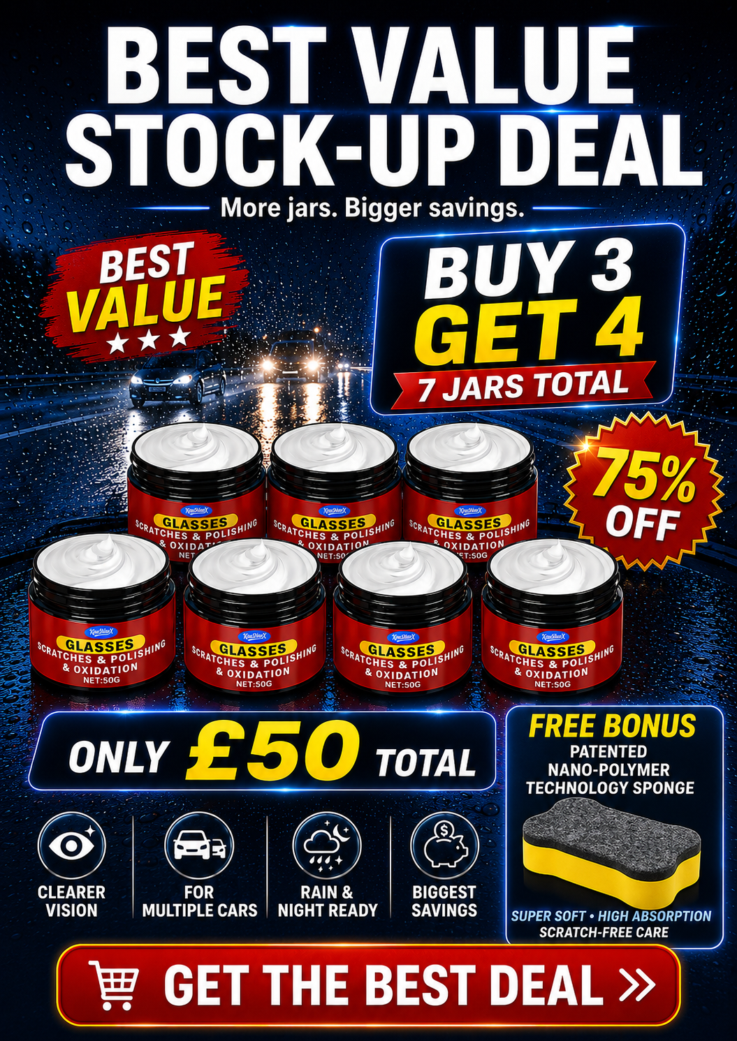 Buy 1 Get 1 Free🚗 Scratch Repair Wax | 10s Fix | 50% Off | Professional Formula | DIY Wax 🛡️
