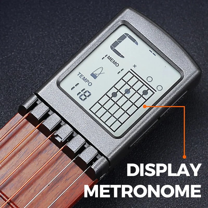 Rotating screen guitar chord trainer display