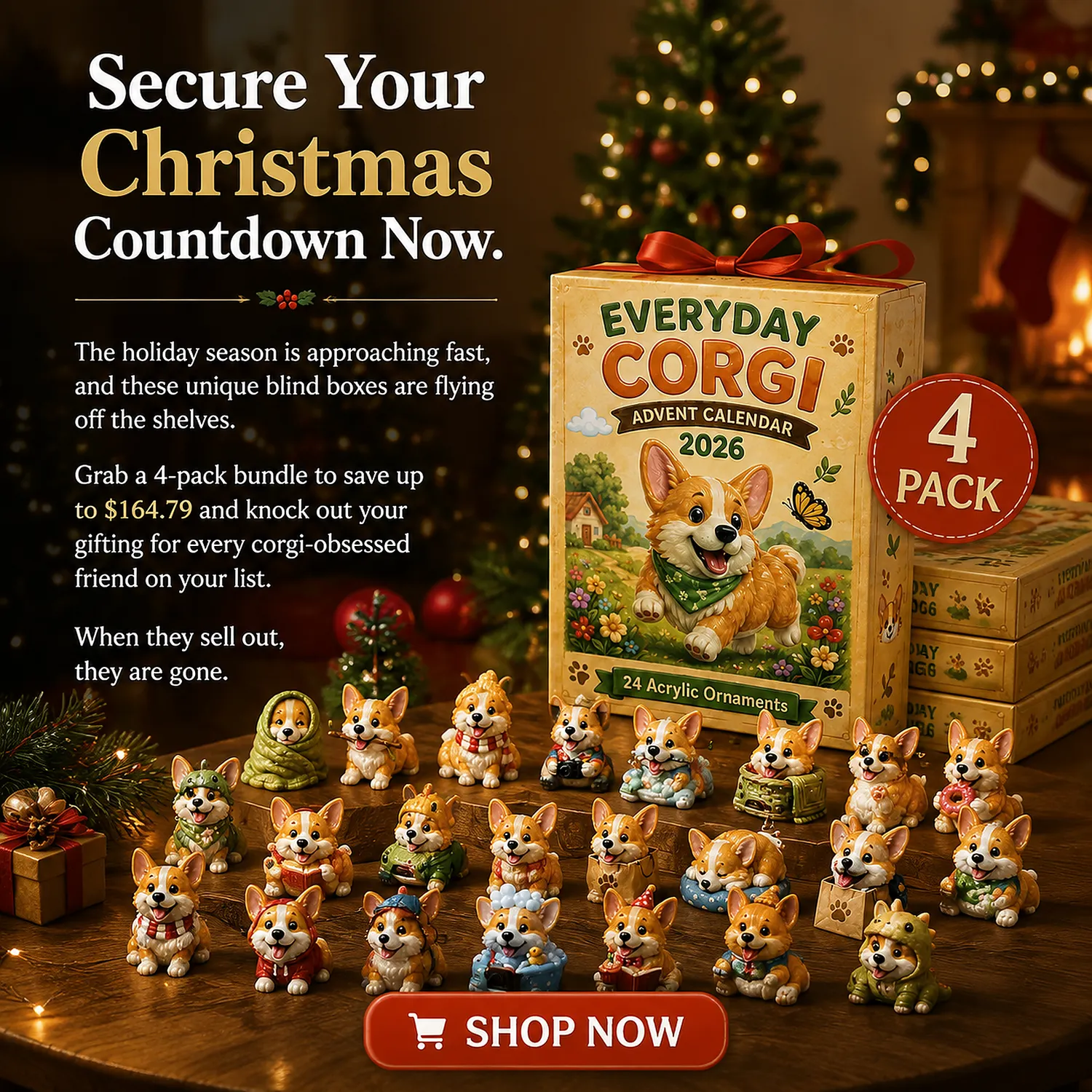 Corgi advent calendar gift display