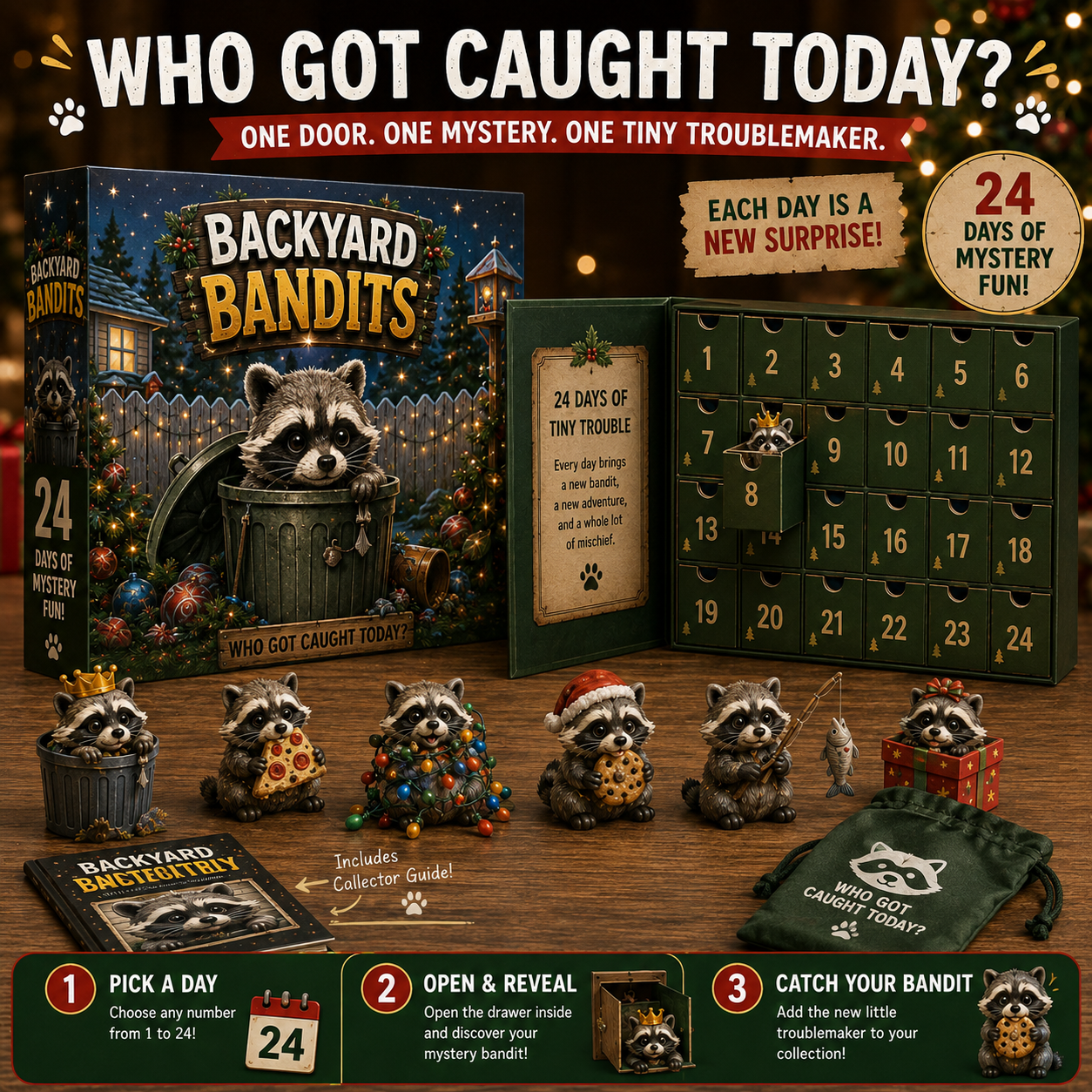 Backyard Bandits raccoon character collection