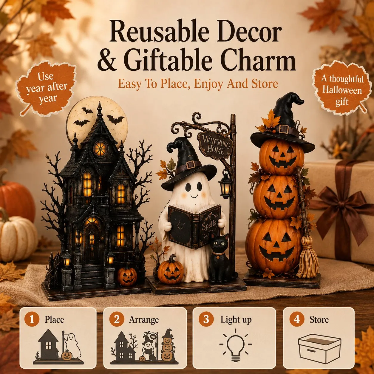 How to display Halloween tabletop decorations