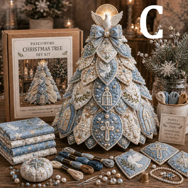 🔥LAST DAY 49% OFF - ✝️Religious-Themed Beaded & Quilted Christmas Tree DIY Kit