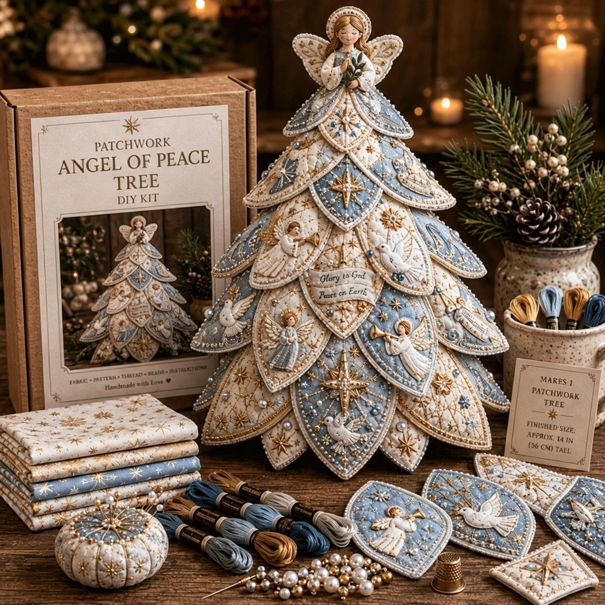 🔥LAST DAY 49% OFF - ✝️Religious-Themed Beaded & Quilted Christmas Tree DIY Kit