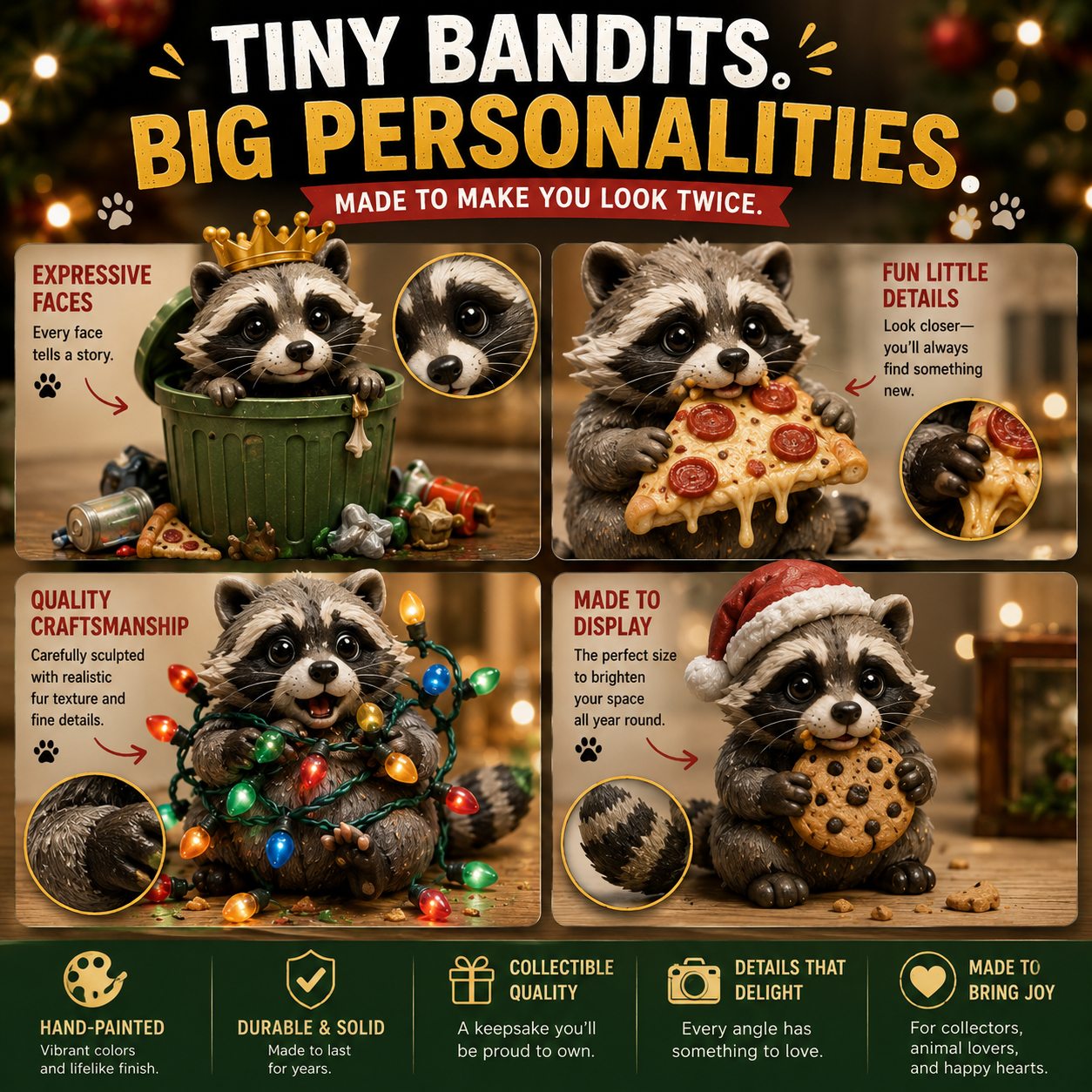 Backyard Bandits advent calendar daily reveal and raccoon display