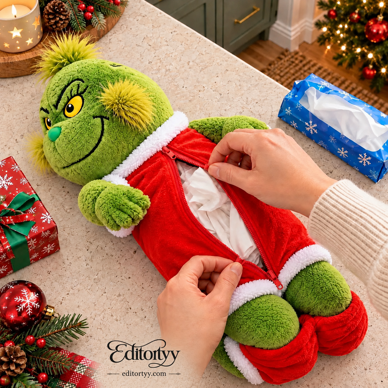 Grinch Grumpy Butt Plush Tissue Holder 2026 Must-Have Funny Christmas Gift