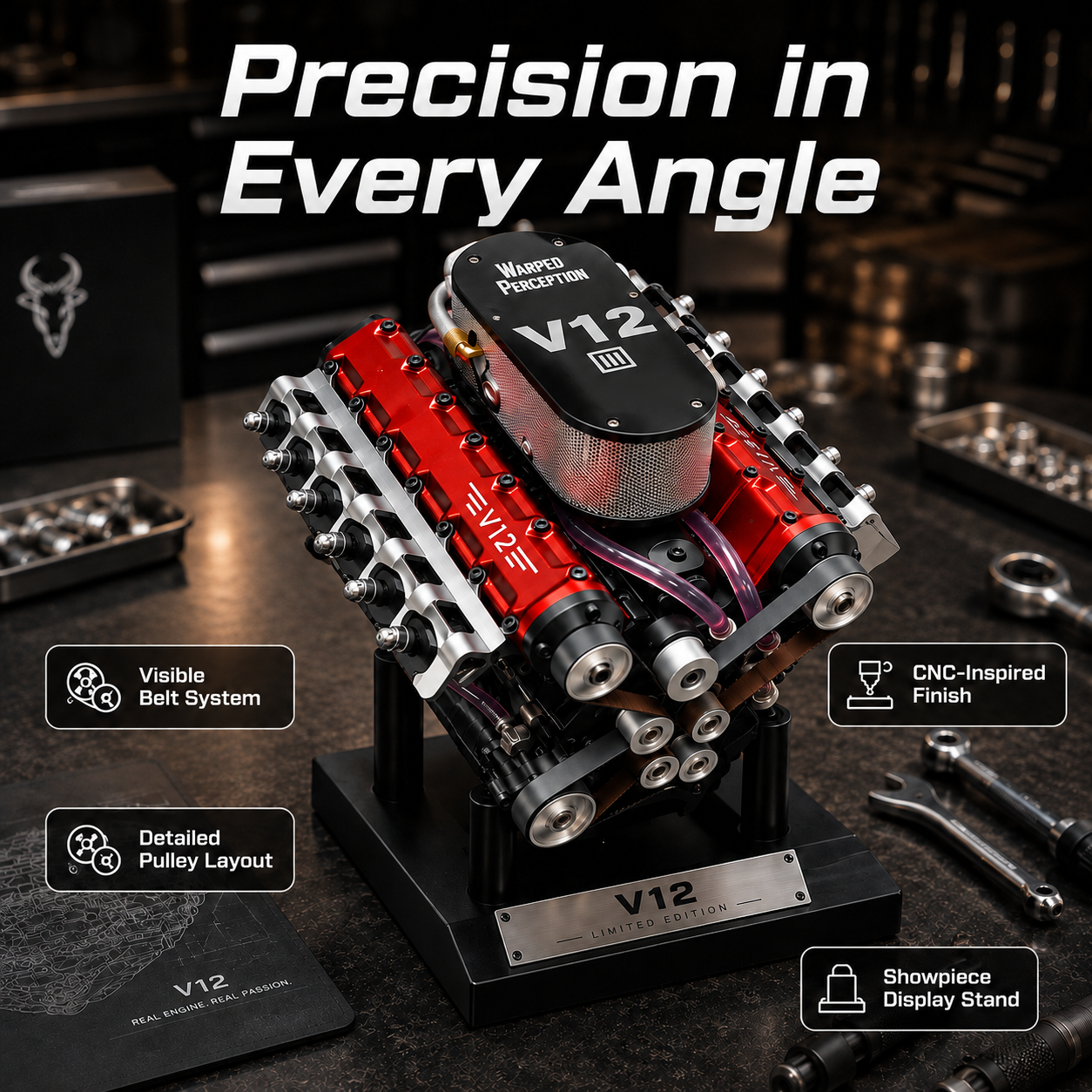 ⚙️ ENGINE POWERED™ V12 Engine Building Kit 🔥 | App-Controlled Mechanical Model