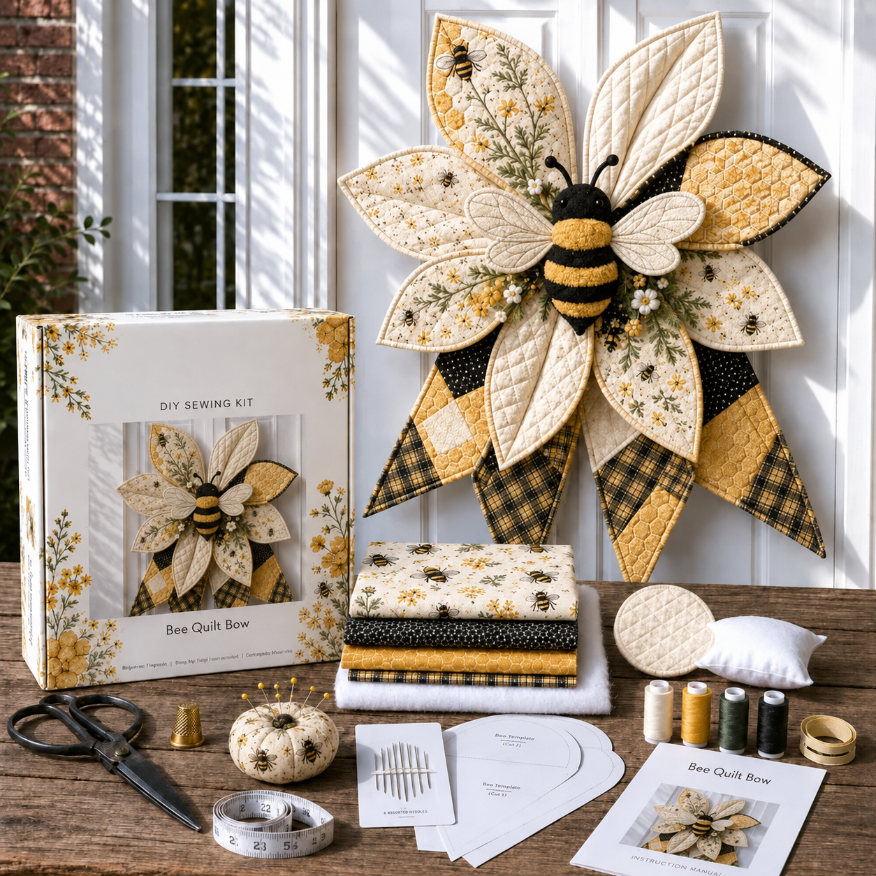 🔥Last Day 50% OFF- Large Patchwork Bow Sewing Kit | Complete Kit with All Tools & Step-by-Step Guide Included 💕