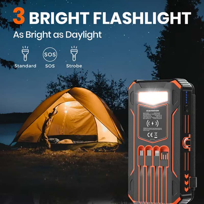 🔋 50% OFF NOW! ☀️ Solar Power Bank – 20000mAh, Foldable 4-Panel Solar, IPX5 & LED Flashlight – For Camping & Emergencies 🏕️