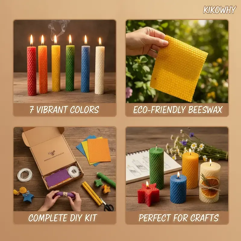 Beeswax candle kit features and creative uses