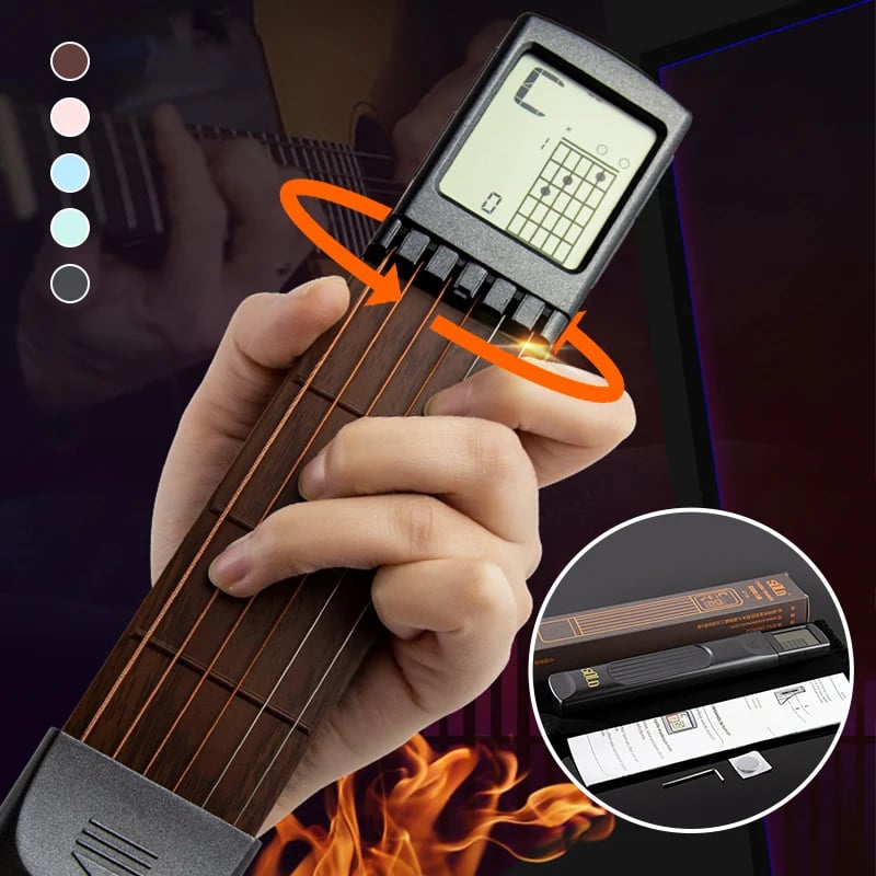 Portable pocket guitar chord trainer