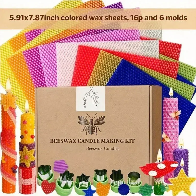 Six steps for making rolled beeswax candles