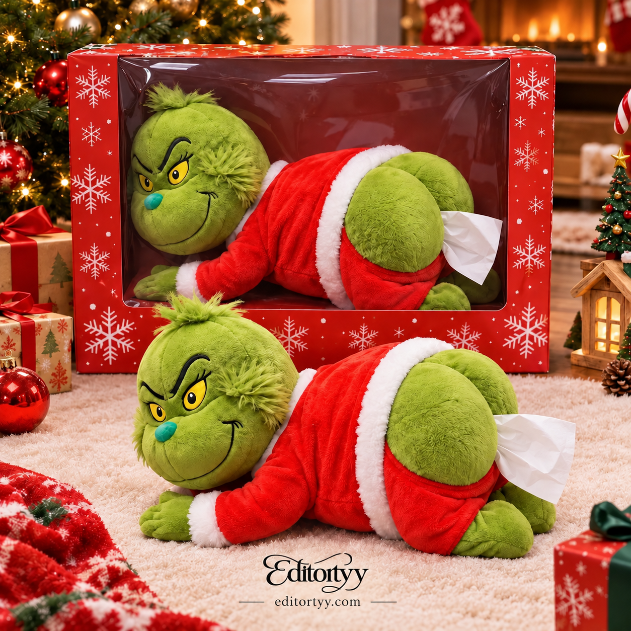 Grinch Grumpy Butt Plush Tissue Holder 2026 Must-Have Funny Christmas Gift