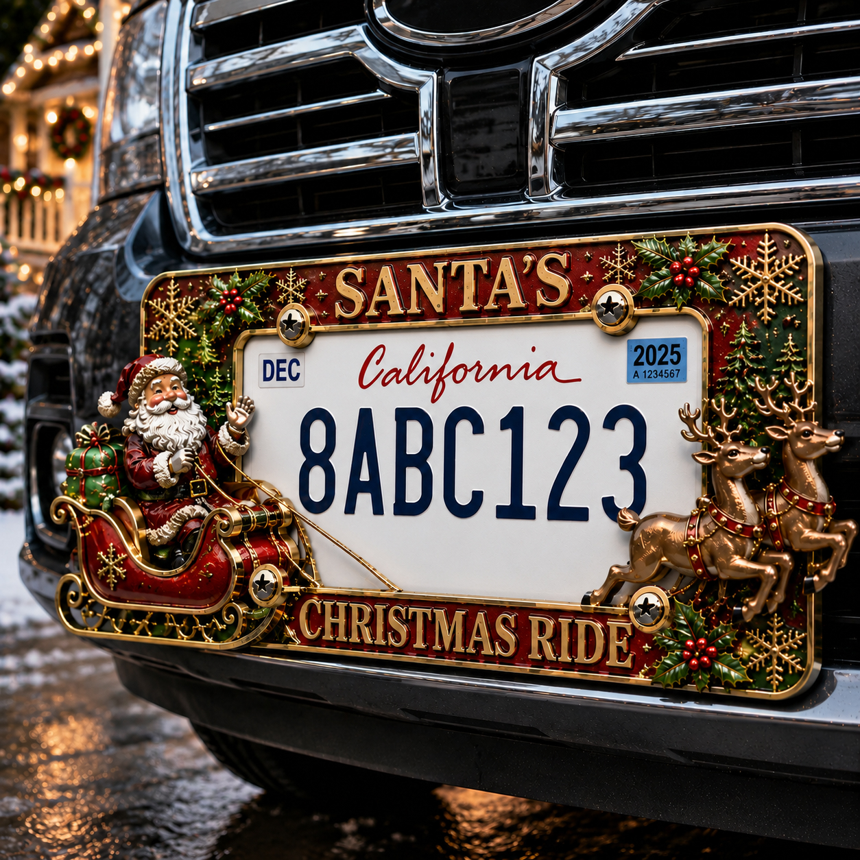 🔥LAST DAY 60% OFF-🎄Christmas License Plate Frame – Festive Style for Every Ride