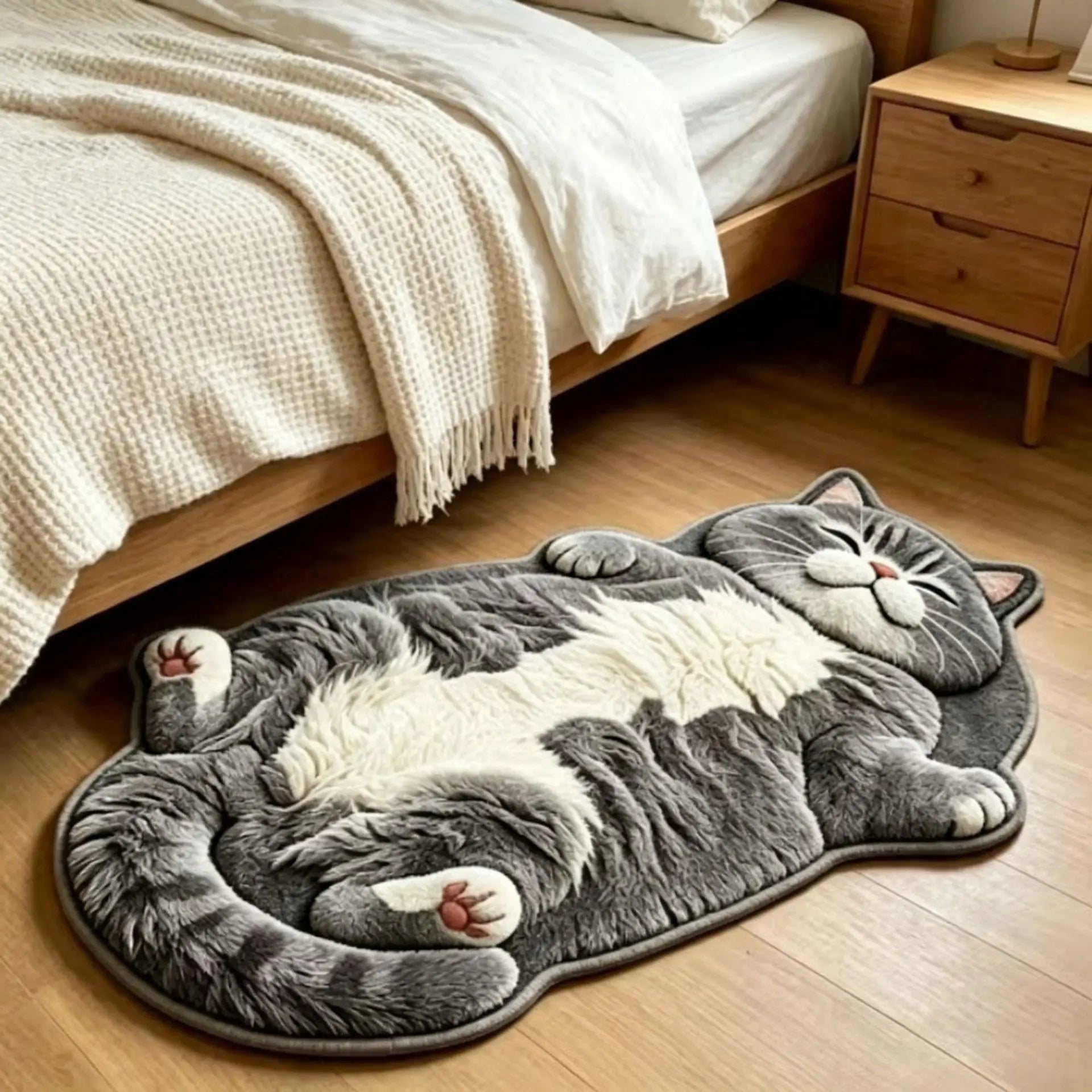 ⏳ Last Day 50% OFF - Chubby Tabby Cat Shaped Rug 🐱🤎