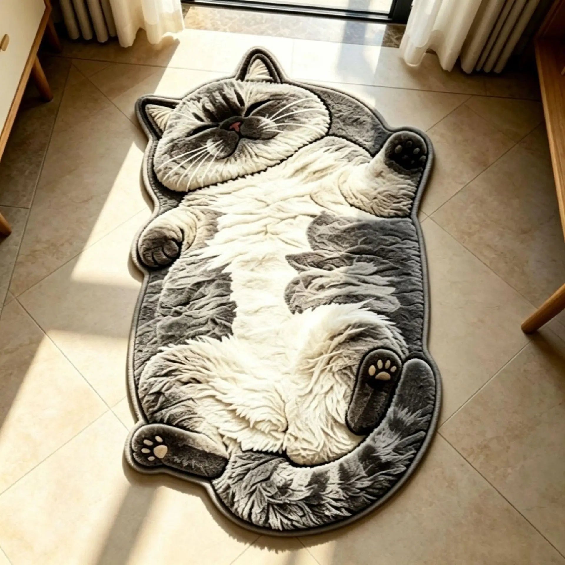 ⏳ Last Day 50% OFF - Chubby Tabby Cat Shaped Rug 🐱🤎