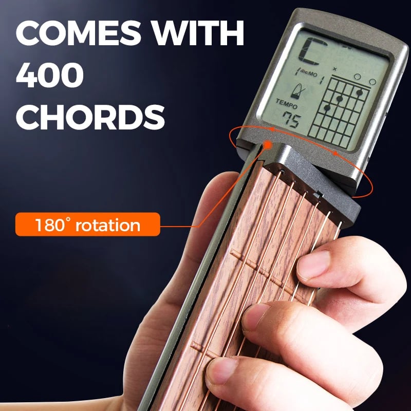 Guitar chord trainer with built-in chord library